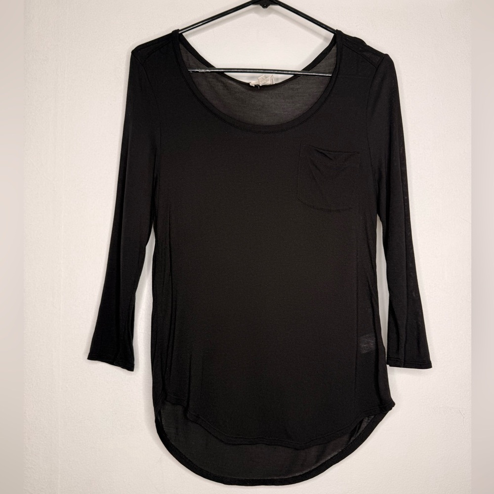 AG Adriano Goldschmied Black Long Sleeve Top
